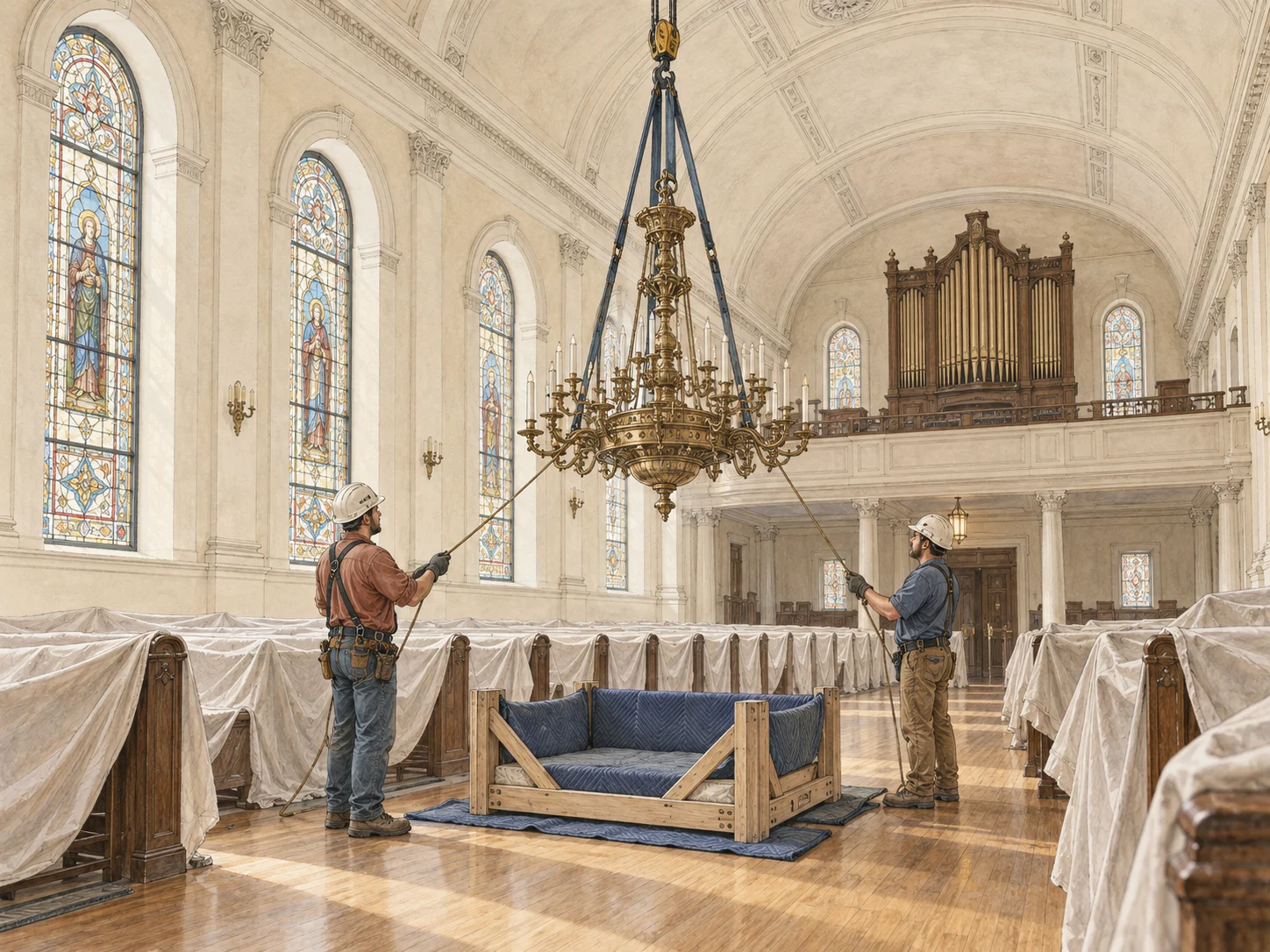 Lowering the centerpiece